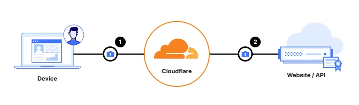 Figure 1: Securing data from the user device, all the way to the website/API